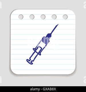 Doodle syringe icon Stock Vector