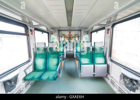 interior of a modern suburban train Stock Photo