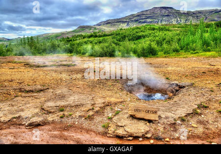 Constantly boiling Litli Geysir in Iceland Stock Photo