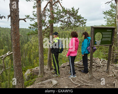 KUUSAMO, FINLAND - AUGUST 2016: Oulanka National Park and Kallioportti, day trip Stock Photo