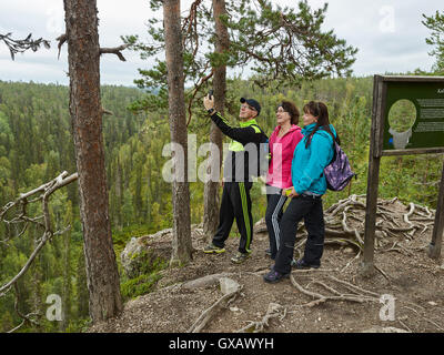 KUUSAMO, FINLAND - AUGUST 2016: Oulanka National Park and Kallioportti, day trip Stock Photo