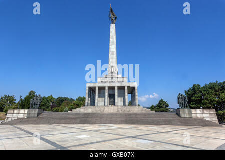 Hill Slavin, a monument to Soviet soldiers killed in World War II during the liberation of Bratislava, Slavín War Memorial, Slovakia, Europe Stock Photo