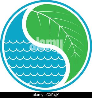 Leaf and water drop eco concept Stock Vector