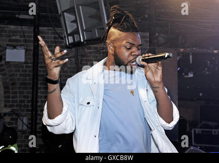 MNEK (real name Uzoechi Emenike) performs live at G-A-Y. The British singer and songwriter performed a number of tracks and mash-ups before heading up to the RnB room in the club to dance the night away before an early morning appearance on C4's Sunday Br Stock Photo