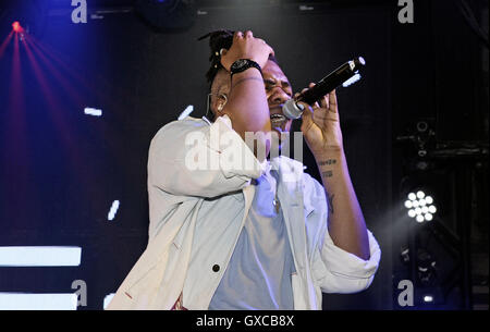 MNEK (real name Uzoechi Emenike) performs live at G-A-Y. The British singer and songwriter performed a number of tracks and mash-ups before heading up to the RnB room in the club to dance the night away before an early morning appearance on C4's Sunday Br Stock Photo