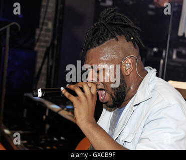 MNEK (real name Uzoechi Emenike) performs live at G-A-Y. The British singer and songwriter performed a number of tracks and mash-ups before heading up to the RnB room in the club to dance the night away before an early morning appearance on C4's Sunday Br Stock Photo