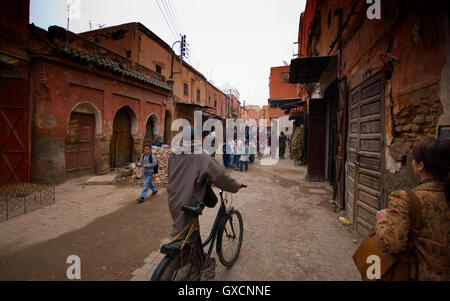 Morocco, tannery, tanneries, Marrakech, Marrakesh, souk, souks, souq Stock Photo