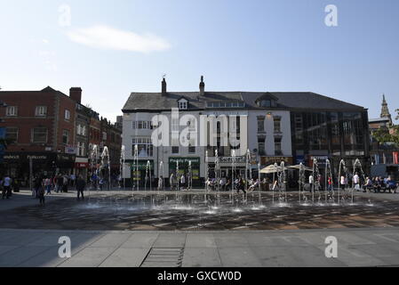 Williamson Square is in the city centre of Liverpool, England. It was initially laid out as a residential square in the 1745 Stock Photo