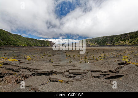 Kilauea Crater in Hawaii National Park shot midday with no people within the image Stock Photo