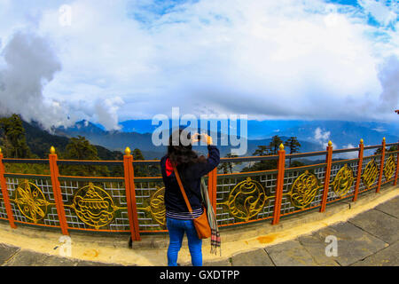 Mountain view from the Dochula Pass, Bhutan. Stock Photo