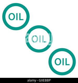 Stylized icon of the three inscription oil on a white background Stock Vector