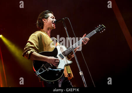 The Last Shadow Puppets perform live in concert at the Bournemouth International Centre, with support from Gaz Coombes  Featuring: Alex Turner Where: Bournemouth, United Kingdom When: 13 Jul 2016 Stock Photo