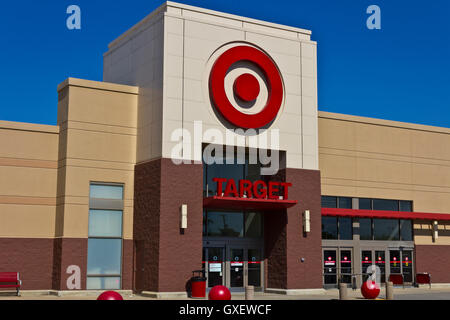 Indianapolis - Circa June 2016: Target Retail Store. Target Sells Home Goods, Clothing and Electronics III Stock Photo