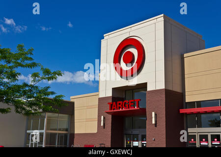 Indianapolis - Circa June 2016: Target Retail Store. Target Sells Home Goods, Clothing and Electronics IV Stock Photo