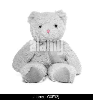 Cute teddy bear isolated on white background. Stock Photo