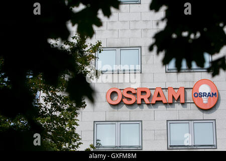 A logo sign outside of facility occupied by Osram in Milan, Italy on September 3, 2016.