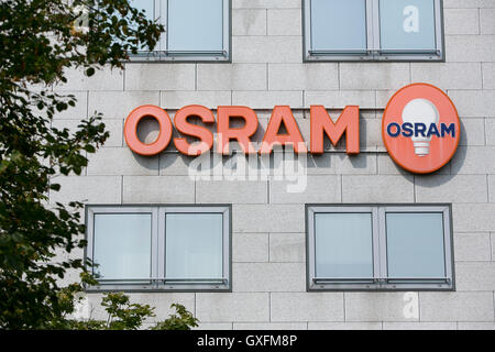 A logo sign outside of facility occupied by Osram in Milan, Italy on September 3, 2016.