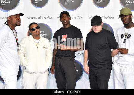 Winner Skepta arriving at the Mercury Prize 2016, held at the Eventim Apollo in Hammersmith, London. PRESS ASSOCIATION Photo. Picture date: Thursday September 15, 2016. Photo credit should read: Matt Crossick/PA Wire. Stock Photo