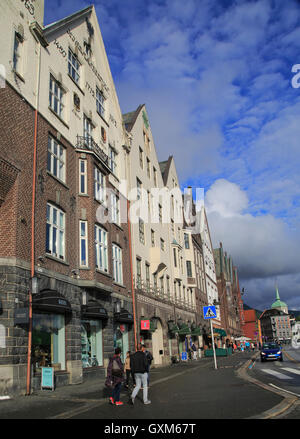 Historic buildings in Bryggen area, city centre of Bergen, Norway Stock Photo