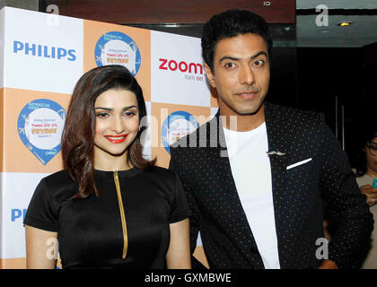 Bollywood actor Prachi Desai Chef Ranveer Brar press conference to announce launch of Thank God It's Fryday 3.0 in Mumbai Stock Photo