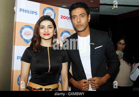 Bollywood actor Prachi Desai Chef Ranveer Brar press conference to announce the launch of Thank God It's Fryday 3.0 in Mumbai Stock Photo