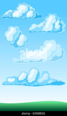 cartoon cloud sky icon in isolated style vector illustration Stock ...