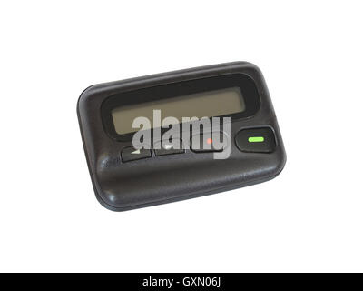 Old pager device isolate on white background Stock Photo