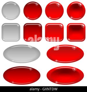 Glass buttons, set Stock Vector