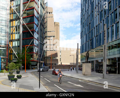 Modern architecture in the streets of Southwark to the South of The Tate Modern including the Switch House extension Stock Photo