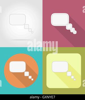speech bubbles flat icons vector illustration isolated on background Stock Vector