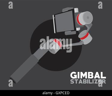 gimbal stabilizer for smartphone camera Stock Vector