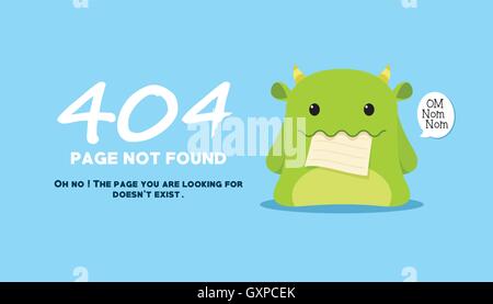 page not found with monster eat the illustration Stock Vector