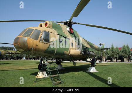 Hungarian Army Mil Mi-8 Hip helicopter on display in the Military Technology Park, Kecel, Hungary Stock Photo