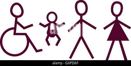 Set of toilet signs Stock Vector