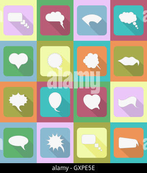 speech bubbles flat icons illustration isolated on background Stock ...
