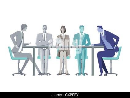 Group of business people around a conference table Stock Vector