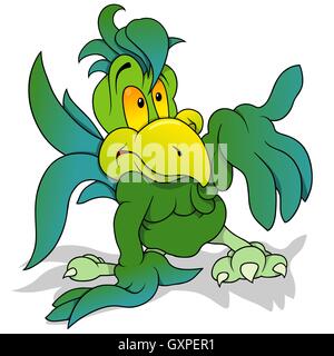 Green Parrot Stock Vector