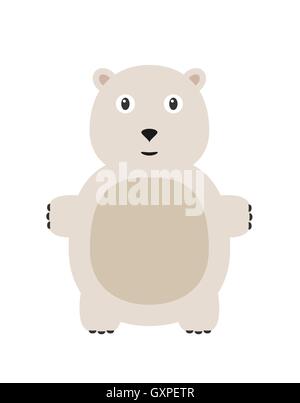 Funny polar bear character Stock Vector