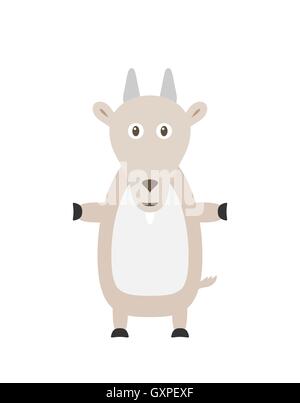 Funny goat character Stock Vector