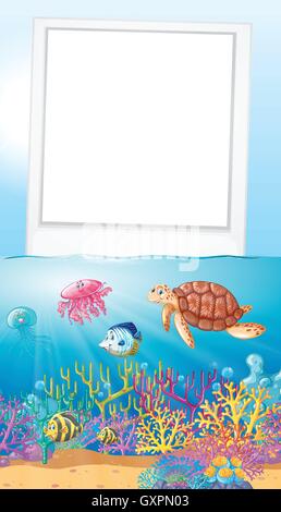 Border design with underwater scene Stock Vector Image & Art - Alamy
