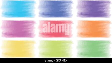 Brush strokes in different colors illustration Stock Vector