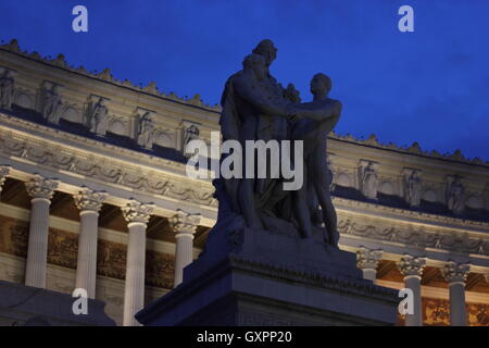 a statue of The National Monument to Vittorio Emanuele II, Rome, Roma, Italy, travel Stock Photo