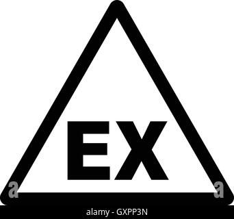 Explosive atmosphere area zone - white triangular warning sign, vector illustration. Stock Vector