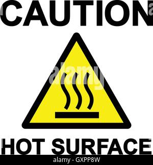 Caution hot surface warning sign, vector illustration. Stock Vector