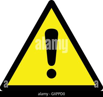 General warning sign with exclamation mark, vector illustration. Stock Vector