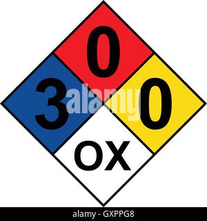 Nfpa 704 Diamond 3 0 1 Ox Sign Vector Illustration Stock Vector Image