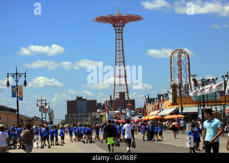 The Parachute Jump on the boardwalk Coney Island Brooklyn New York City Stock Photo