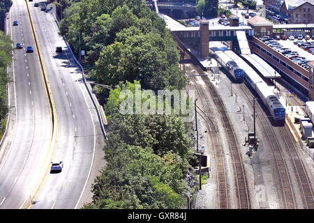 Amtrak / Metro North train station Poughkeepsie New York Stock Photo