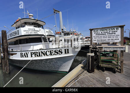 Captree charter fishing boat basin Long Island New York Stock Photo