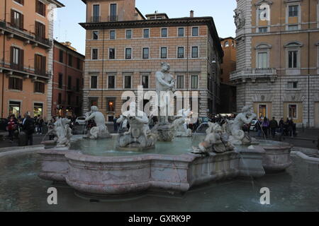 Fontana del Moro, Piazza Navona, Rome, Italy Stock Photo